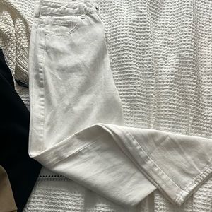 white wide leg pants